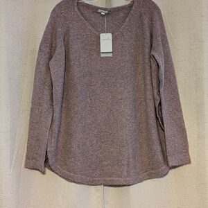 Lemon V-Neck Sweater in Mauve